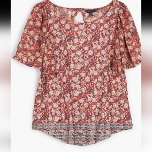 Lucky Brand Flutter Top Size M